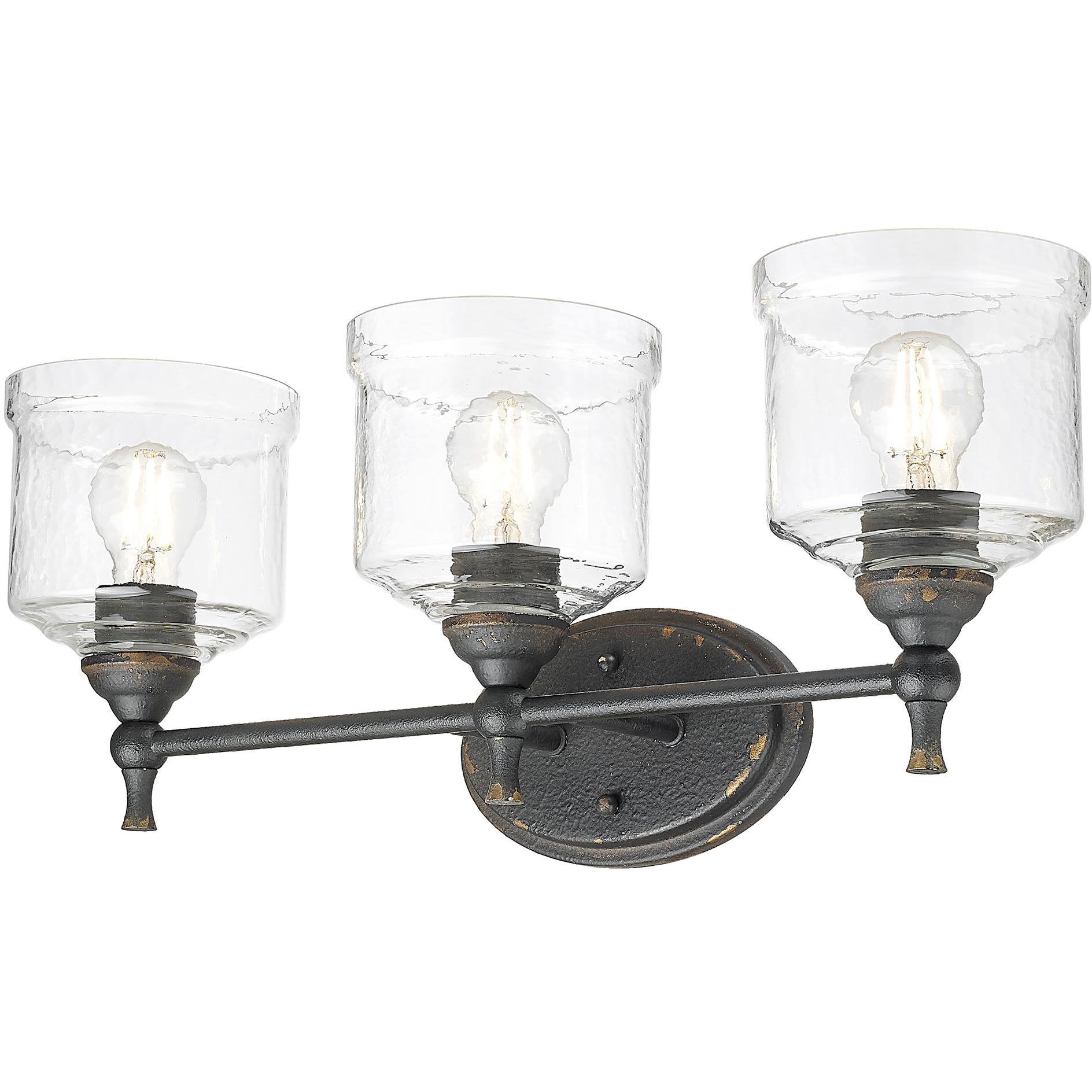 Keating Vanity Wall Light in Antique Black Iron