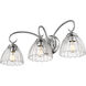 Audra 3 Light 25.5 inch Chrome Vanity Light Wall Light