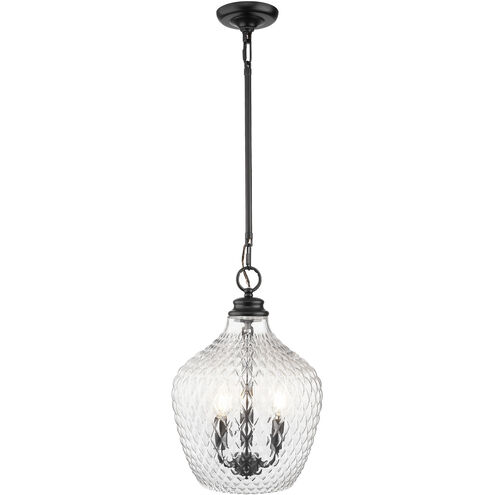 Adeline 3 Light 11.13 inch Matte Black Pendant Ceiling Light