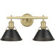 Orwell 2 Light 18.25 inch Brushed Champagne Bronze Vanity Light Wall Light in Matte Black