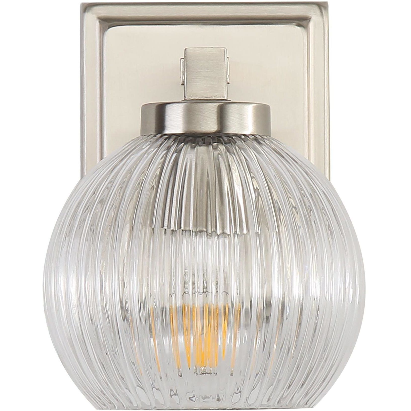 Yep Elliott Vanity Wall Light in Pewter, Ribbed