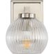 Yep Elliott Vanity Wall Light in Pewter, Ribbed