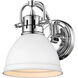 Yep Duncan Vanity Wall Light in Chrome, Matte White