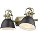 Yep Duncan Vanity Wall Light in Aged Brass, Matte Black
