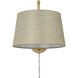 Ryleigh Articulating Wall Sconce Wall Light in Brushed Champagne Bronze, Natural Sisal