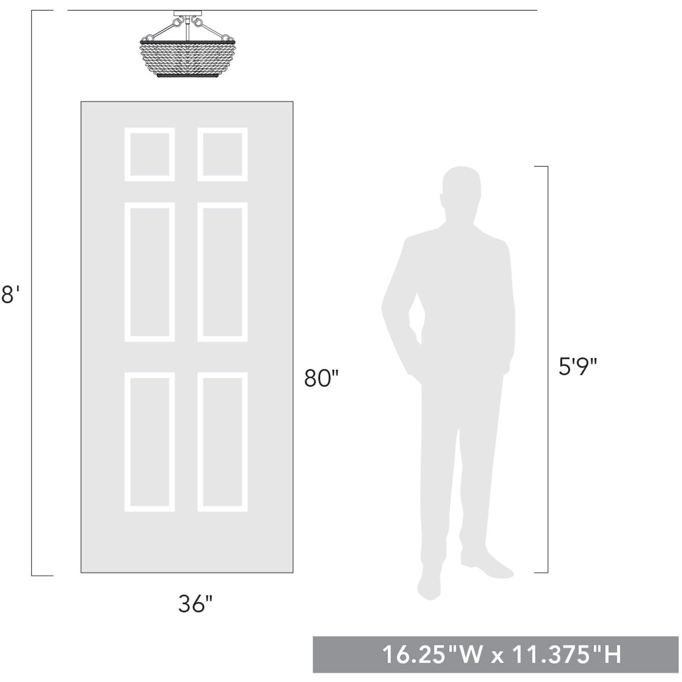 Hathaway 3 Light 16.25 inch Matte Black Semi-Flush Mount Ceiling Light