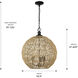 Florence 3 Light 18.5 inch Matte Black Pendant Ceiling Light