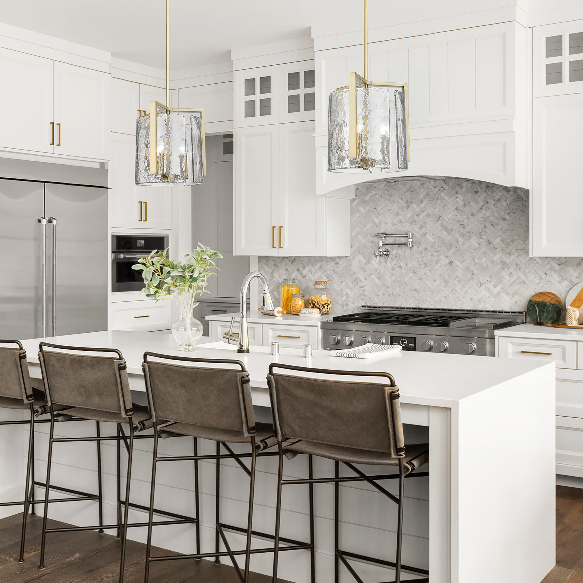 Aenon 3 Light 13 inch Brushed Champagne Brass Pendant Ceiling Light