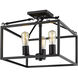 Wesson 3 Light 14 inch Matte Black Semi-Flush Mount Ceiling Light