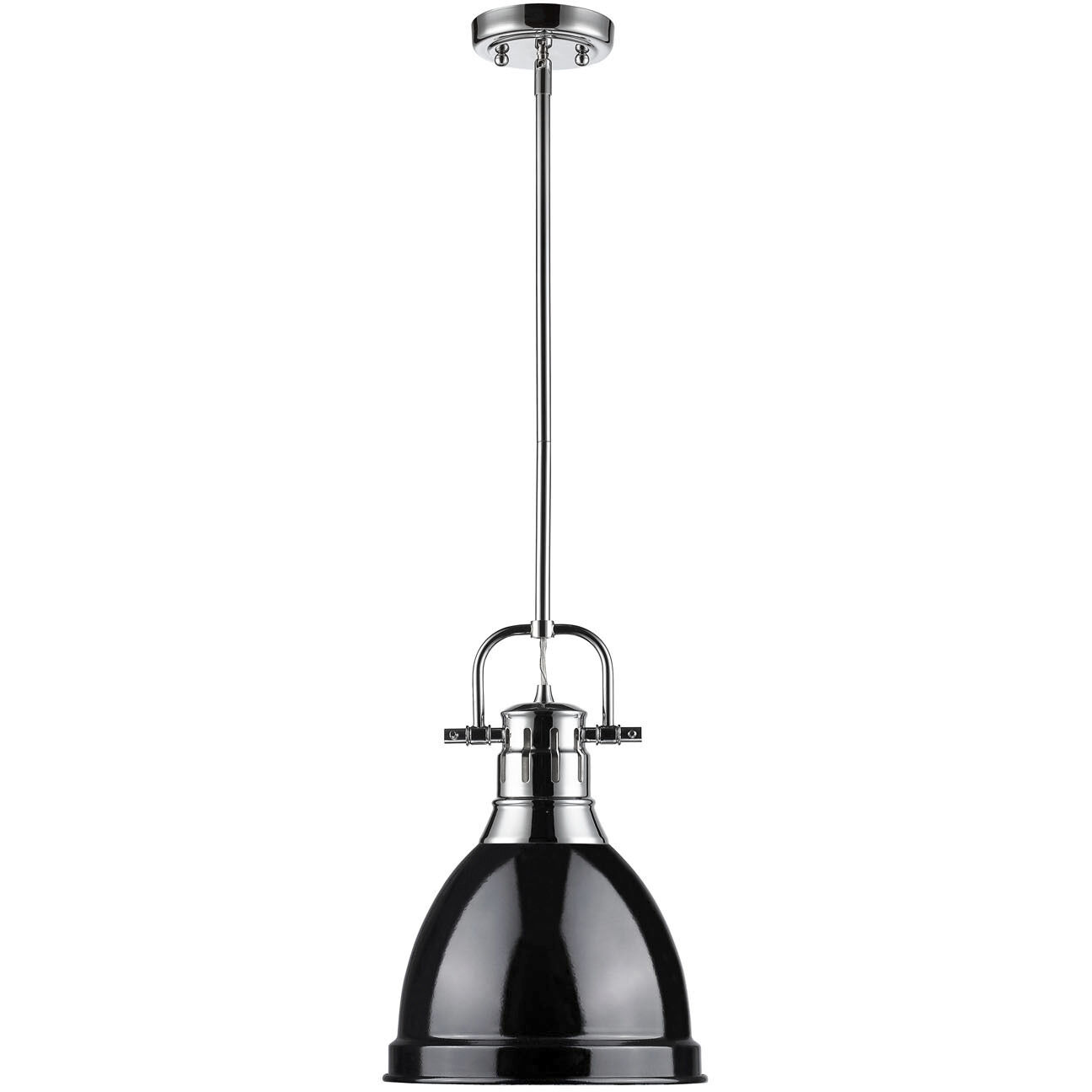 Yep Duncan 1 Light 8.88 inch Chrome Pendant Ceiling Light in Black, Small