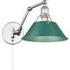 Orwell Articulating Wall Sconce Wall Light in Chrome, Pine Green