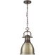 Yep Duncan 1 Light 8.88 inch Rubbed Bronze Pendant Ceiling Light in Aged Brass