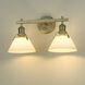 Yep Orwell Vanity Wall Light in Opal Glass, Brushed Champagne Brass