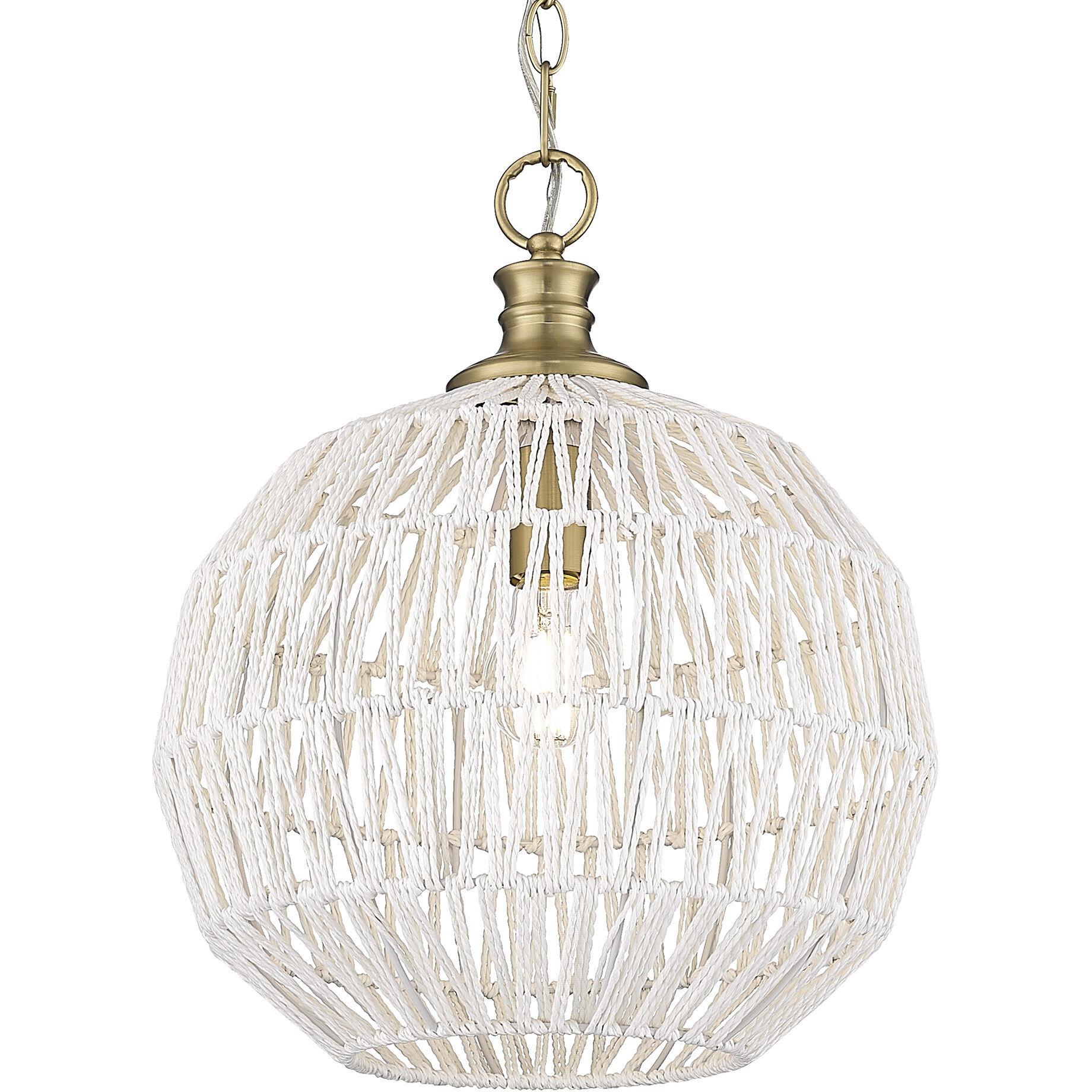 Florence 1 Light 14 inch Brushed Champagne Brass Pendant Ceiling Light