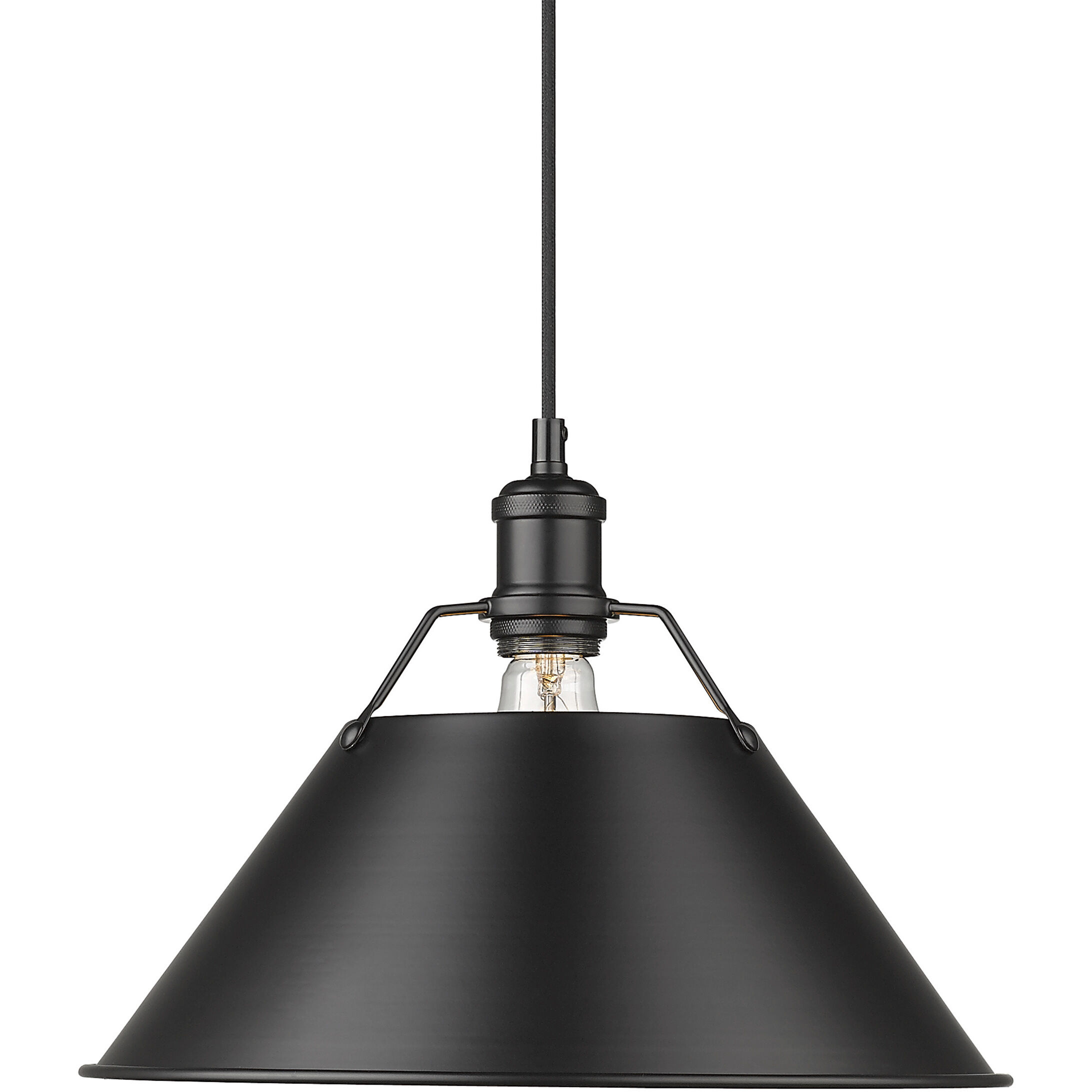 Yep Orwell Pendant Ceiling Light in Matte Black, Large