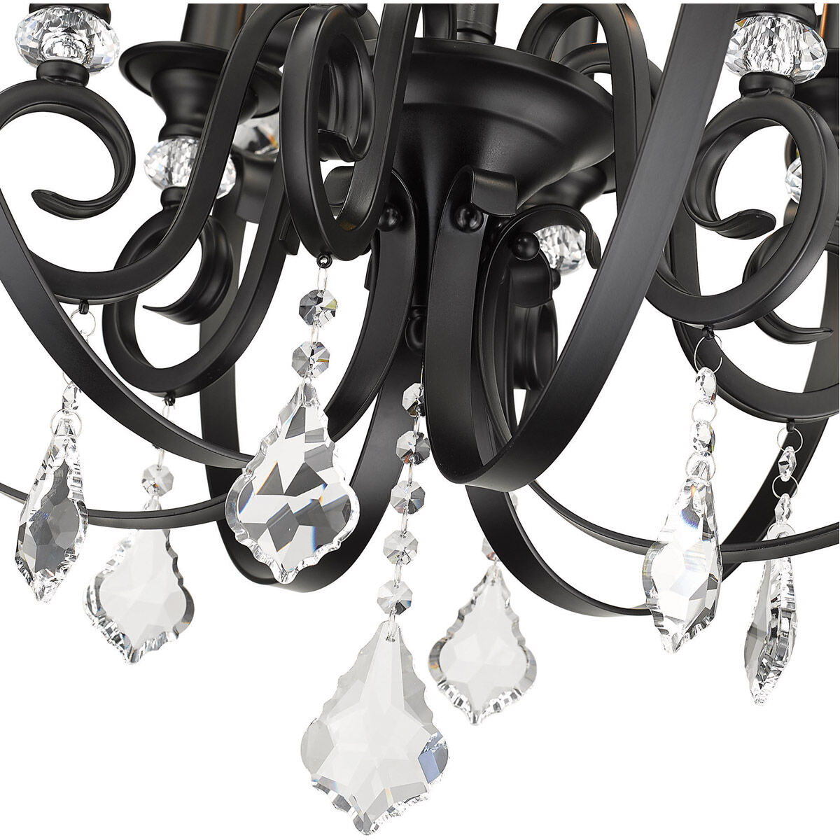 Ella 6 Light 26 inch Matte Black Chandelier Ceiling Light