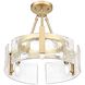 Aenon 3 Light 16.5 inch Brushed Champagne Brass Semi-Flush Mount Ceiling Light