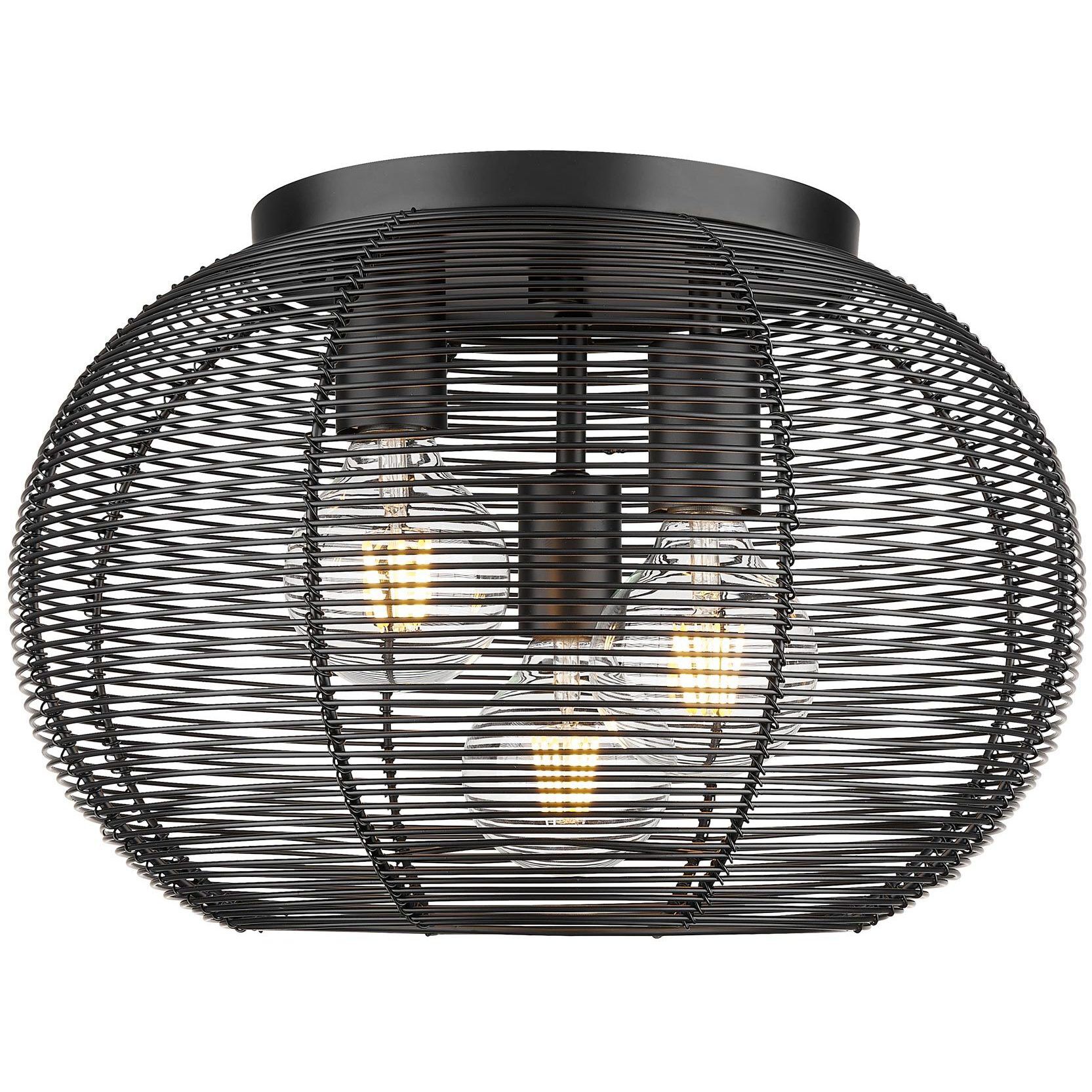 Calypso 3 Light 15 inch Matte Black Flush Mount Ceiling Light