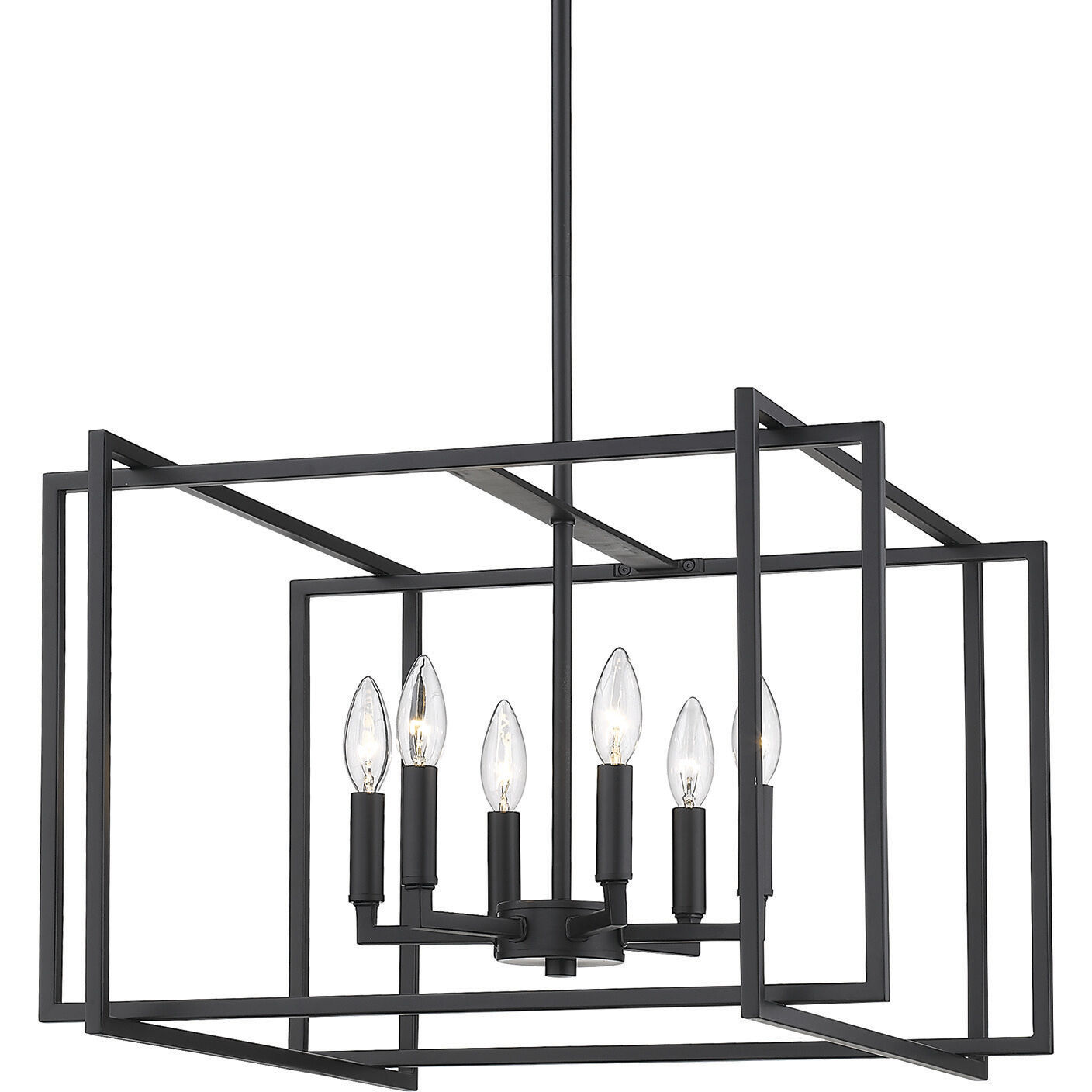 Tribeca 21 inch 60.00 watt Matte Black Chandelier Ceiling Light in Matte Black/Matte Black