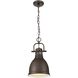 Yep Duncan Pendant Ceiling Light in Rubbed Bronze, Small