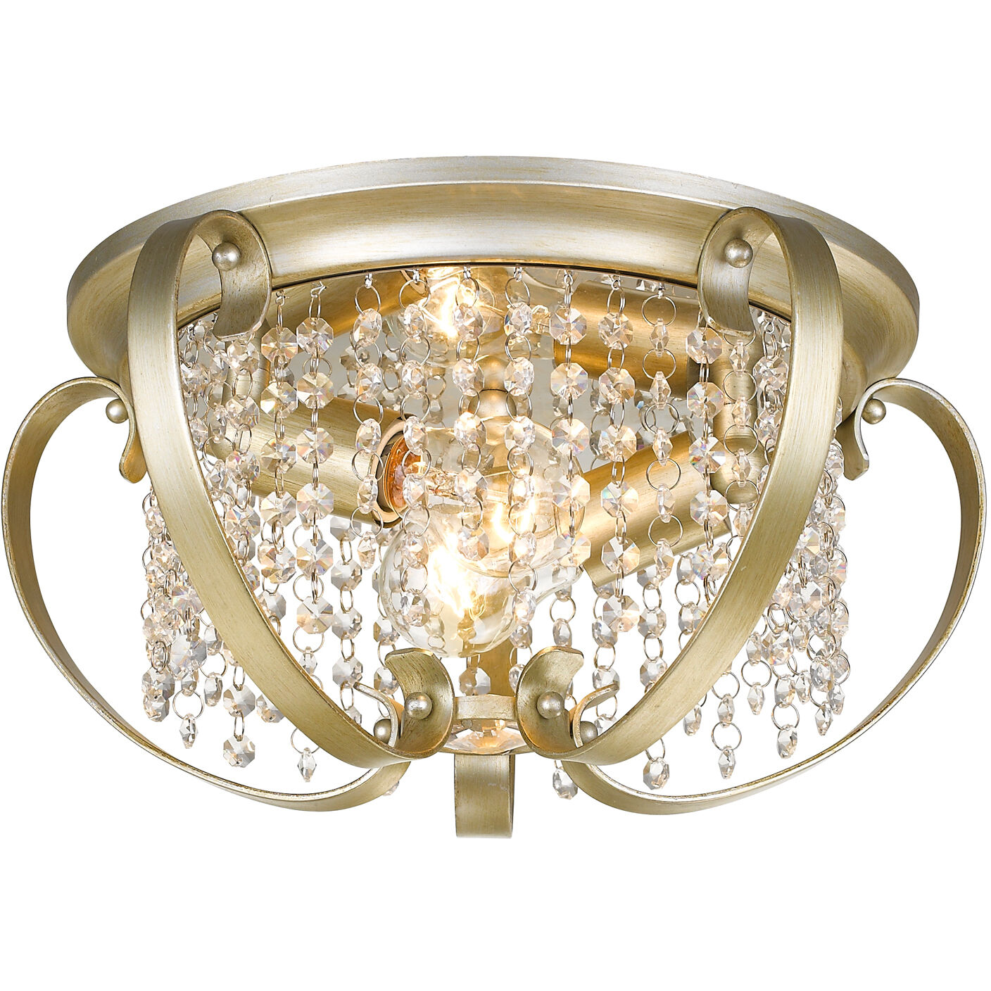 Ella 2 Light 14.5 inch White Gold Flush Mount Ceiling Light