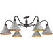Jasper 6 Light 37.88 inch Antique Black Iron Semi-Flush Ceiling Light