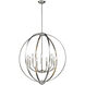 Colson 9 Light 31.25 inch Pewter Chandelier Ceiling Light in No Shade, Large