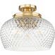 Adeline 3 Light 14 inch Modern Brushed Gold Semi-Flush Ceiling Light
