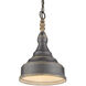 Keating 1 Light 9 inch Antique Black Iron Mini Pendant Ceiling Light, Small