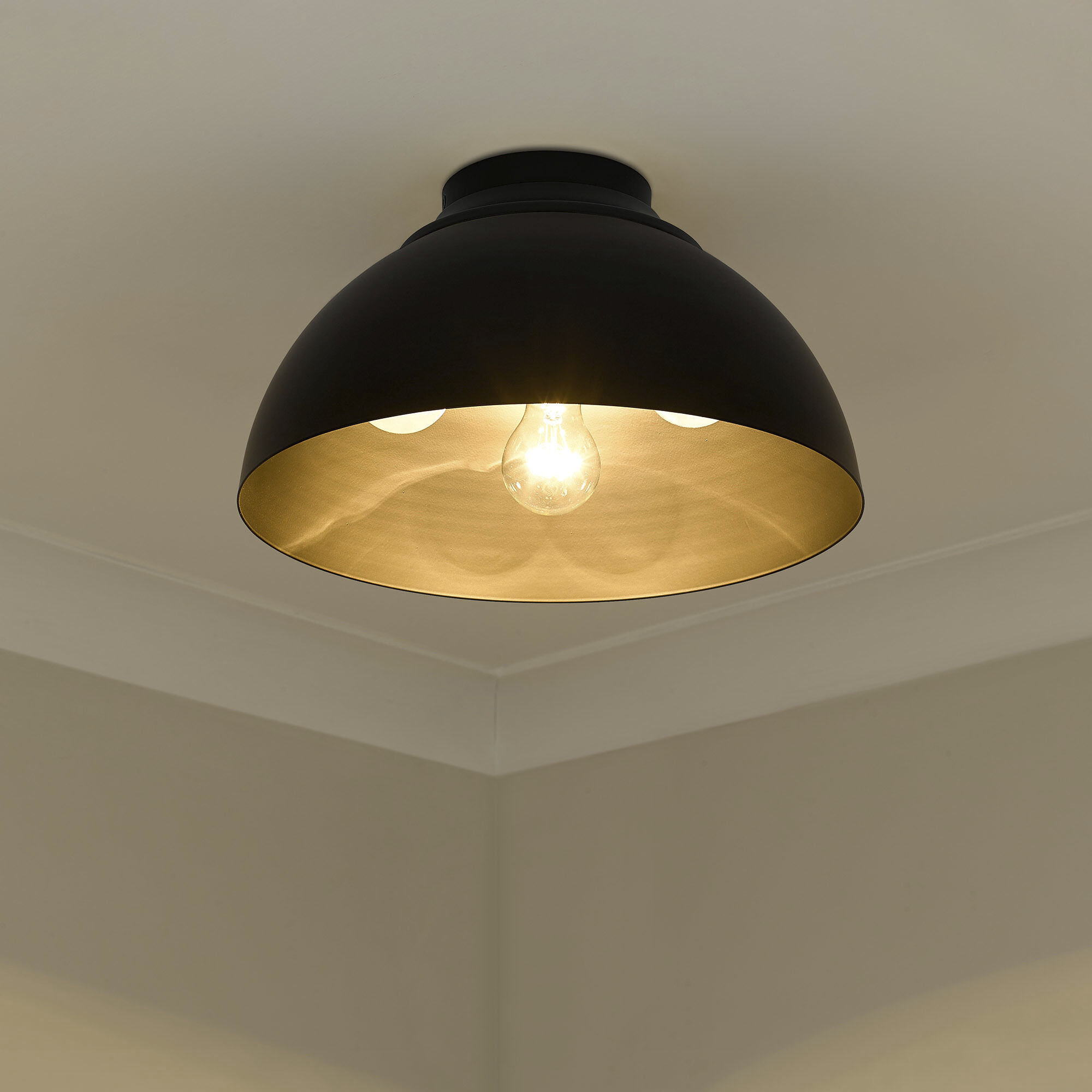 Yep Zoey 3 Light 13.75 inch Matte Black Flush Mount Ceiling Light