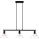 Carver 3 Light 36 inch Matte Black Semi-flush Ceiling Light 