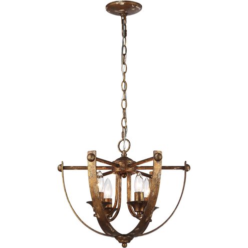Victoria 4 Light 17.13 inch Heirloom Gold Pendant Ceiling Light
