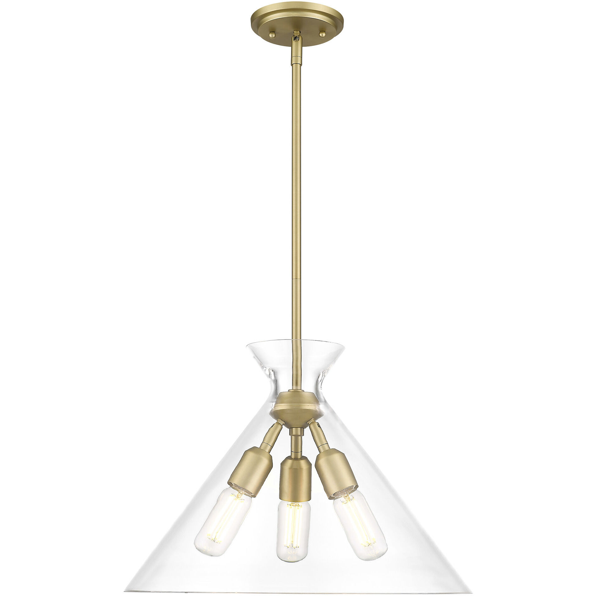 Malta Pendant Ceiling Light in Brushed Champagne Brass