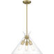 Malta Pendant Ceiling Light in Brushed Champagne Brass
