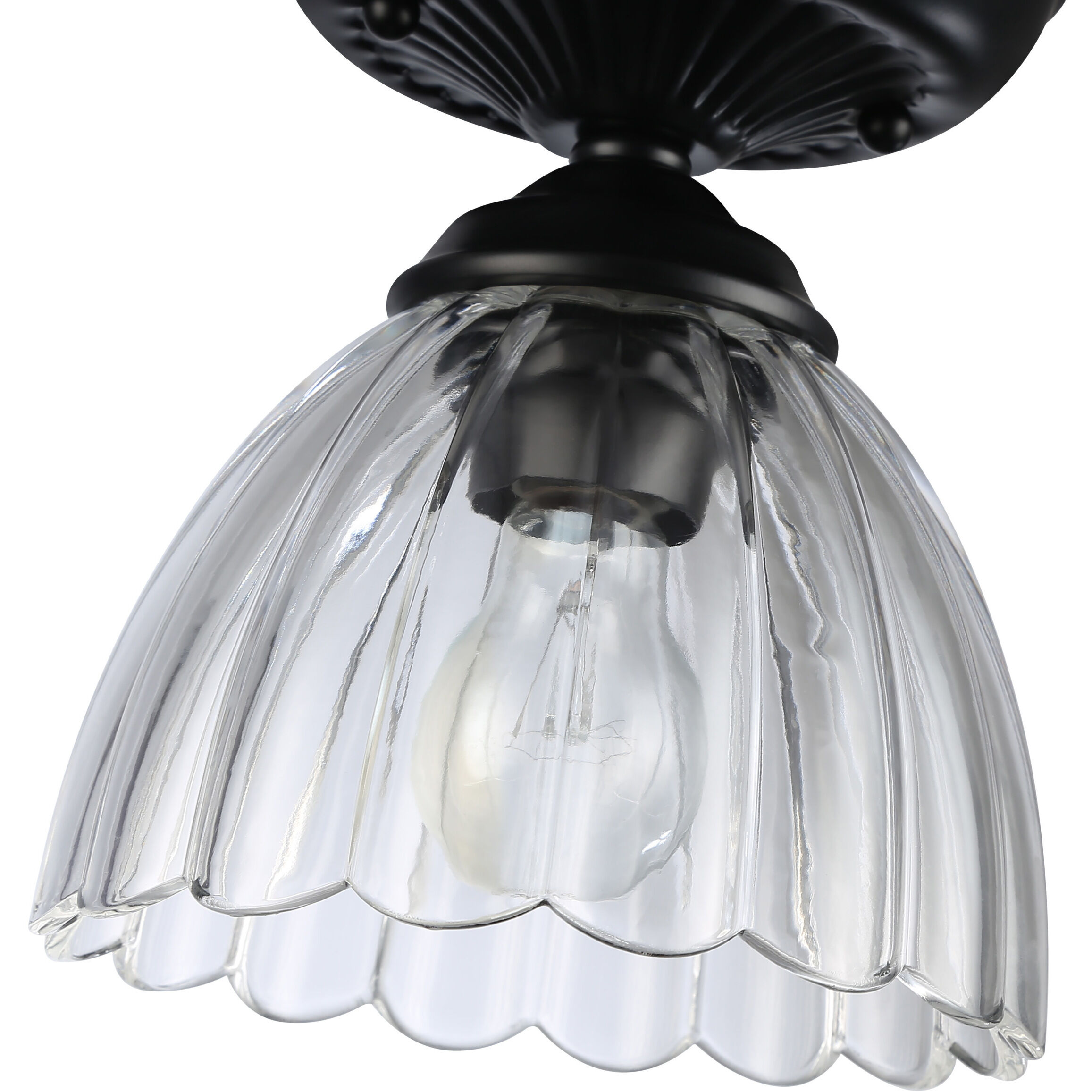 Audra 1 Light 6.88 inch Matte Black Semi-Flush Mount Ceiling Light