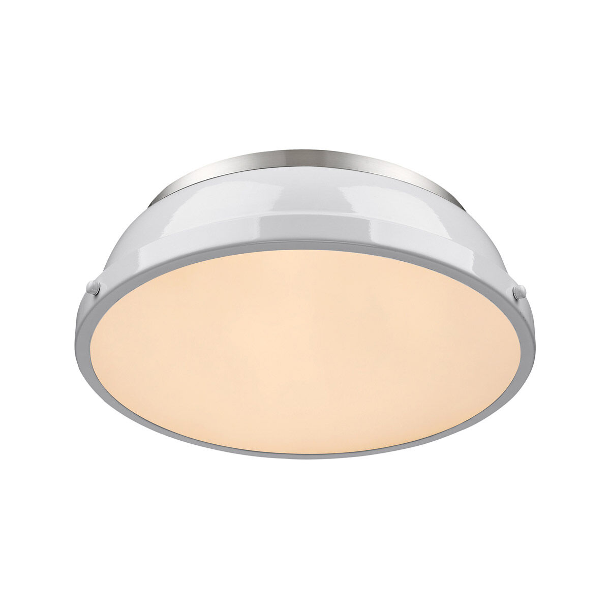 Golden Lighting 3602 14 PW WH Duncan 2 Light 14 inch Pewter Flush