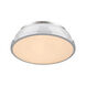 Duncan 2 Light 14 inch Pewter Flush Mount Ceiling Light in White, Damp