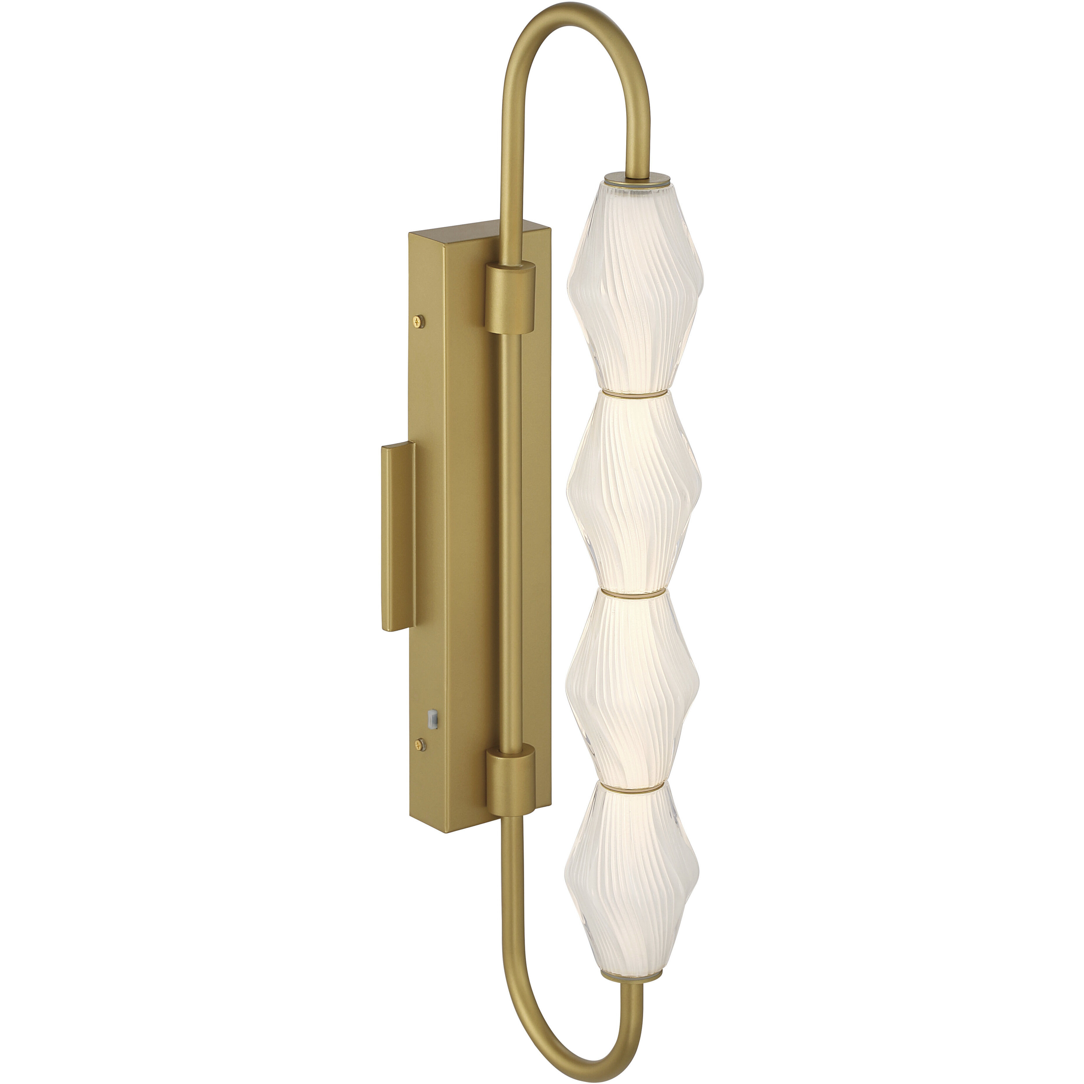 Geode 4 Light 27 inch Satin Brushed Gold Outdoor Wall Light