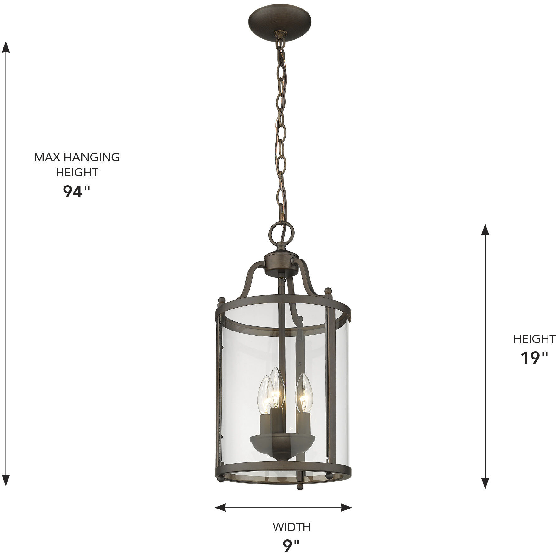 Payton Pendant Ceiling Light in Rubbed Bronze