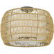 Everly 4 Light 19 inch Matte Black Semi-Flush Mount Ceiling Light in Natural Rattan