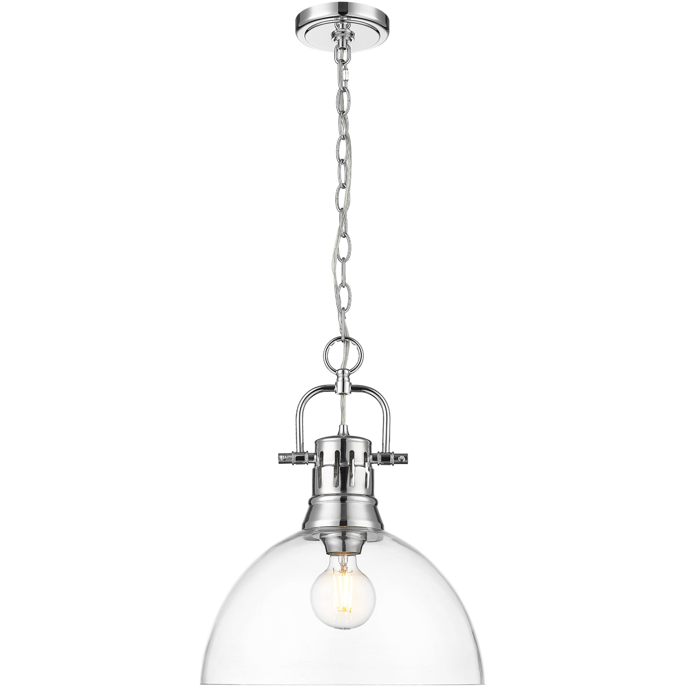 Yep Duncan 1 Light 14 inch Chrome Pendant Ceiling Light in Clear Glass