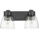 Remy 2 Light 16.88 inch Matte Black Vanity Light Wall Light