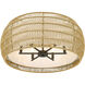 Everly 6 Light 27.13 inch Matte Black Semi-Flush Mount Ceiling Light in Natural Rattan