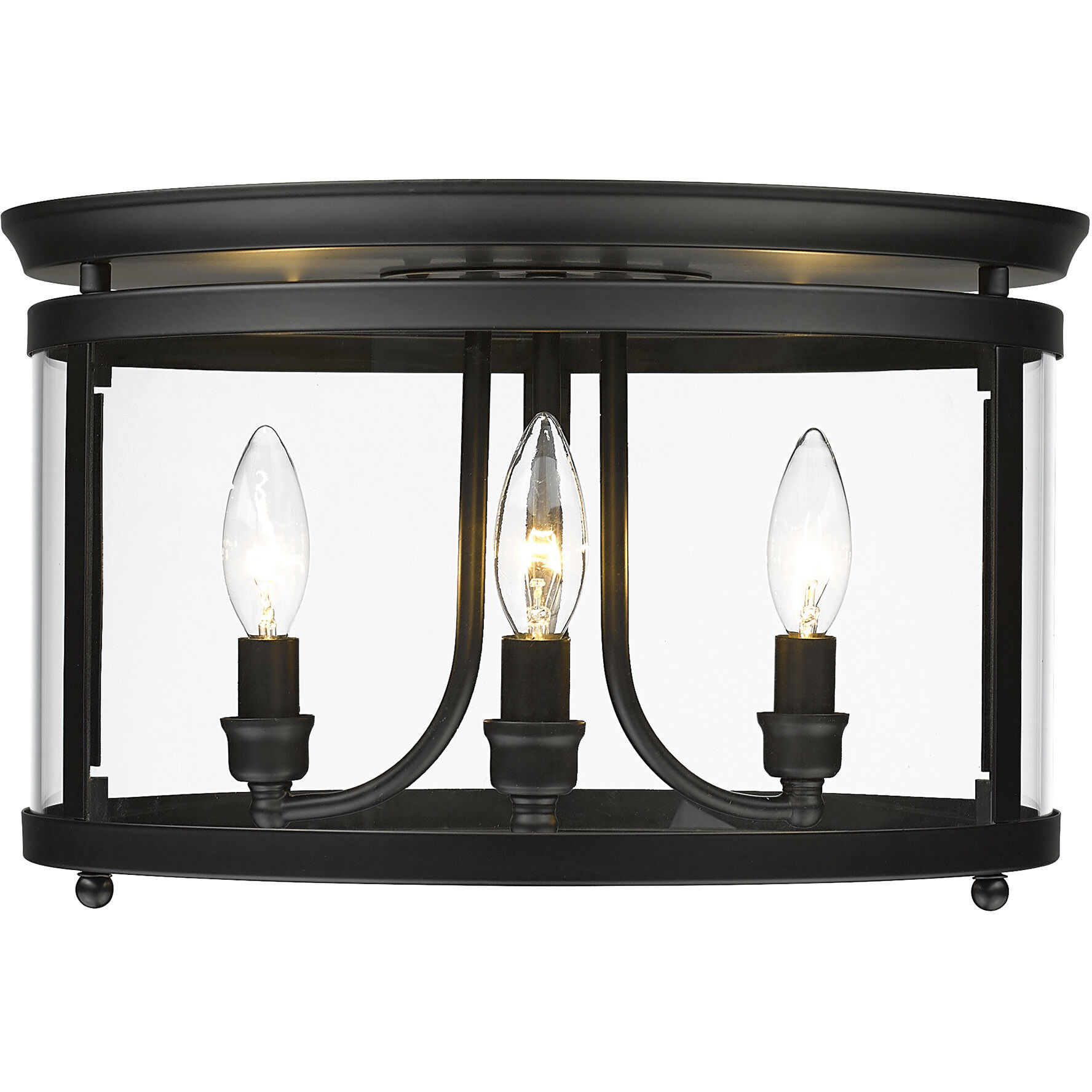 Payton 3 Light 14.75 inch Matte Black Flush Mount Ceiling Light