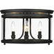 Payton 3 Light 14.75 inch Matte Black Flush Mount Ceiling Light