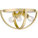 Colson 3 Light 14 inch Olympic Gold Flush Mount Ceiling Light in No Shade, Damp