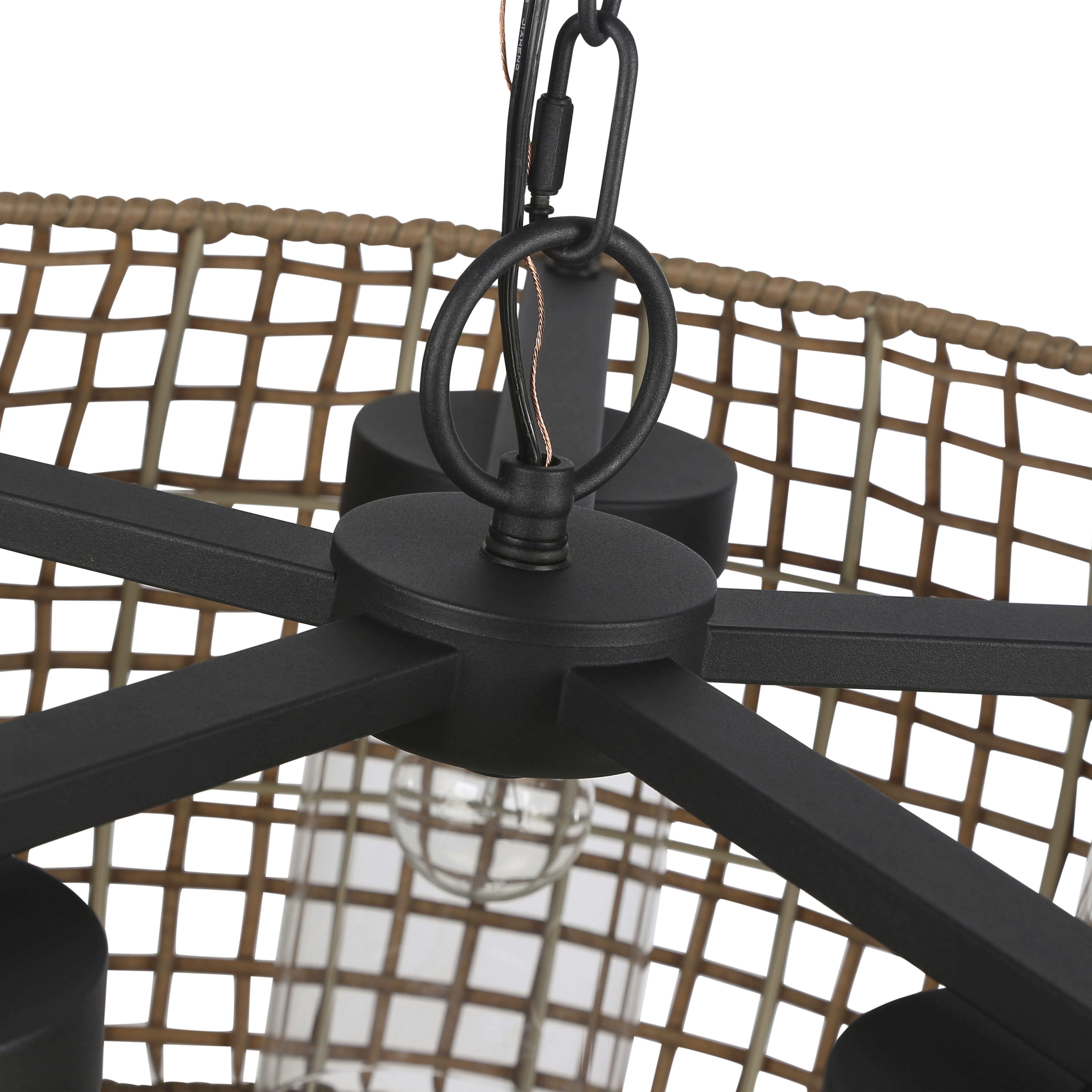 Piper 5 Light 27.5 inch Natural Black Outdoor Pendant