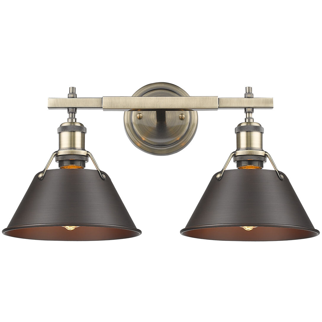 Yep Orwell Vanity Wall Light in Aged Brass, Rubbed Bronze