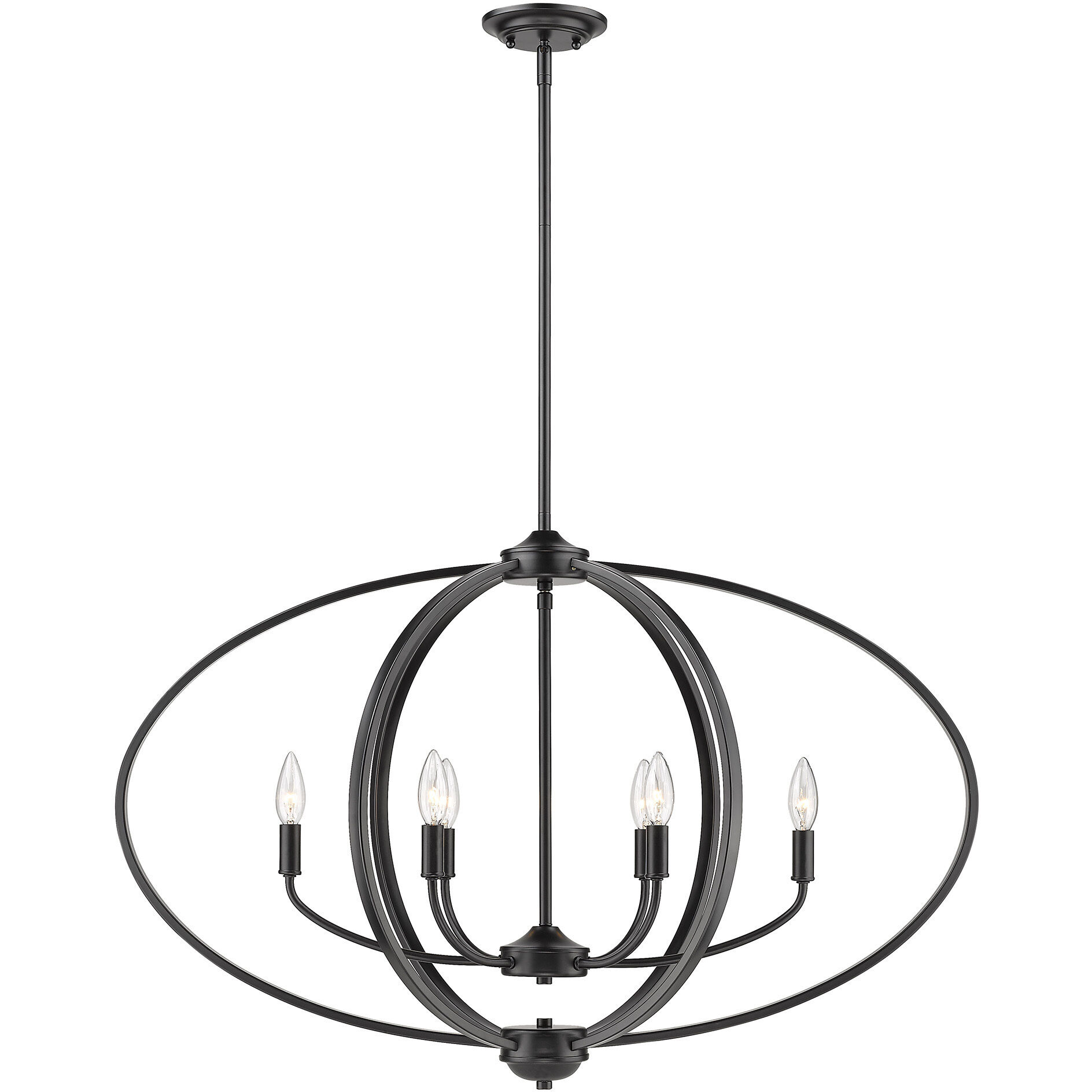 Colson Island Light Ceiling Light in Matte Black, No Shade