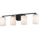 Manhattan 4 Light 28 inch Matte Black Bath Vanity Wall Light